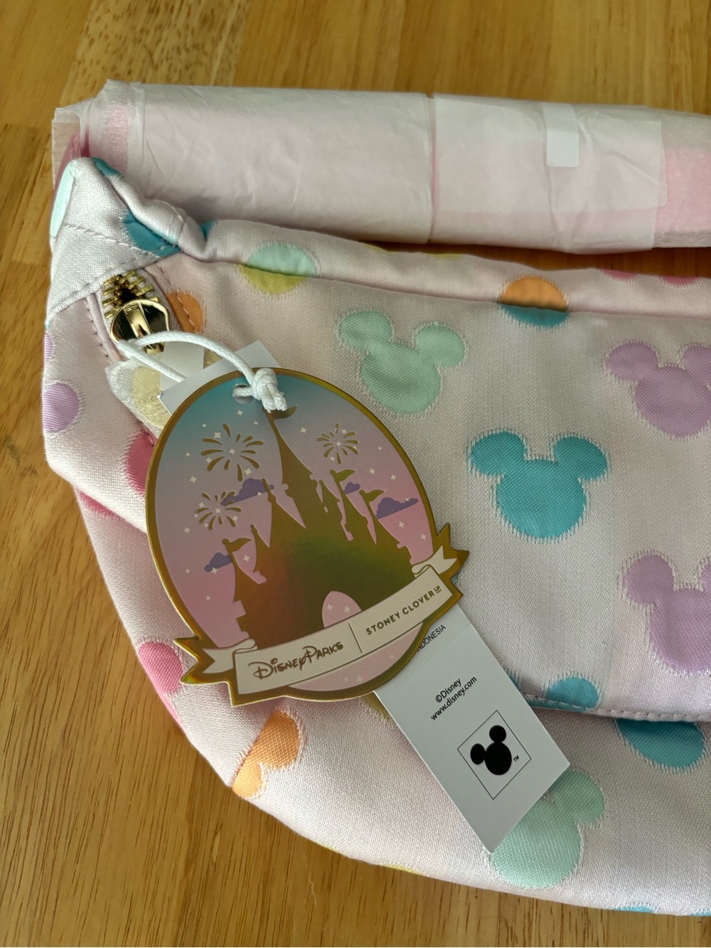 Stoney Clover Lane x Disney Pastel Rainbow Mickey Mouse Icon Head x Jumbo Fanny - Picture 2 of 10